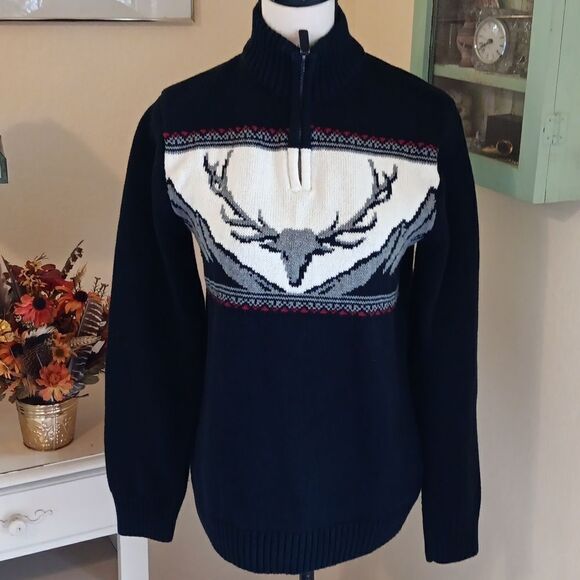 Chaps Cotton Zippered Pullover - Picture 1 of 12